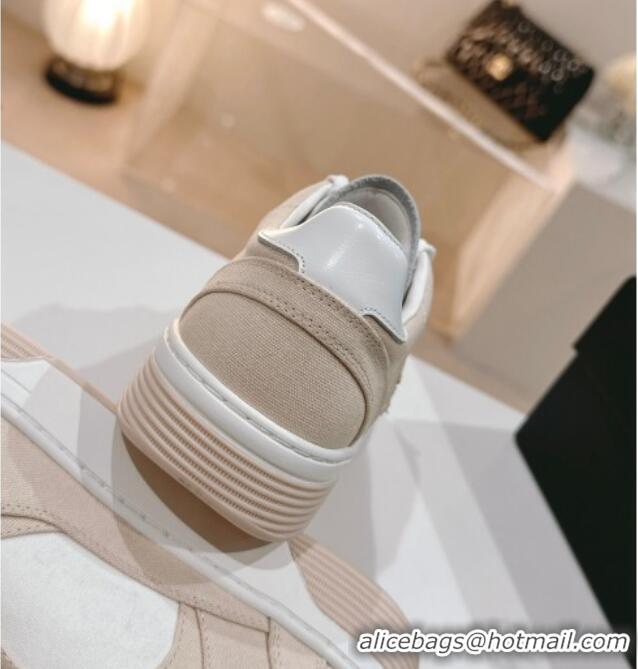 Feminine Chanel Cotton Sneakers G45352 Beige 120052 