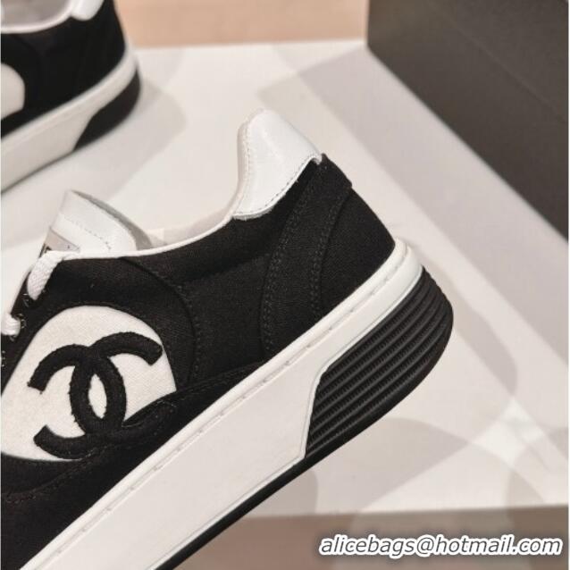 Cheap Price Chanel Cotton Sneakers G45352 Black 120053