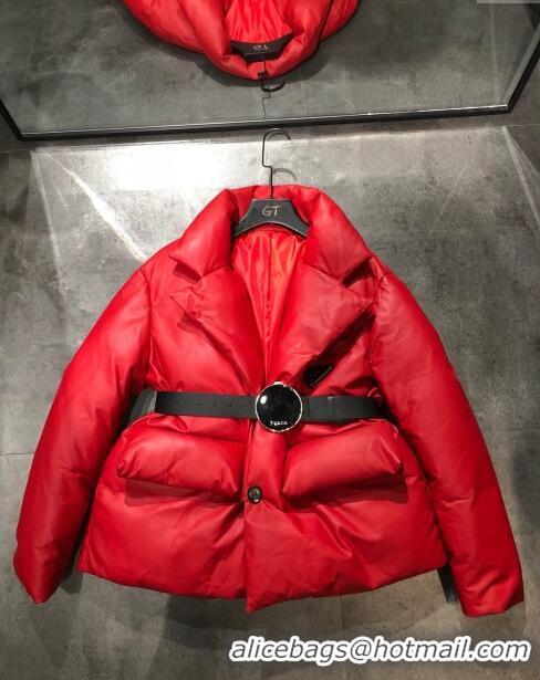 Grade Design Prada Lambskin Down Jacket P110936 Red 2023