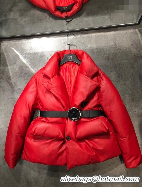 Grade Design Prada Lambskin Down Jacket P110936 Red 2023