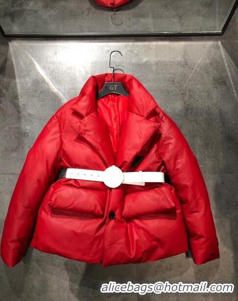 Grade Design Prada Lambskin Down Jacket P110936 Red 2023