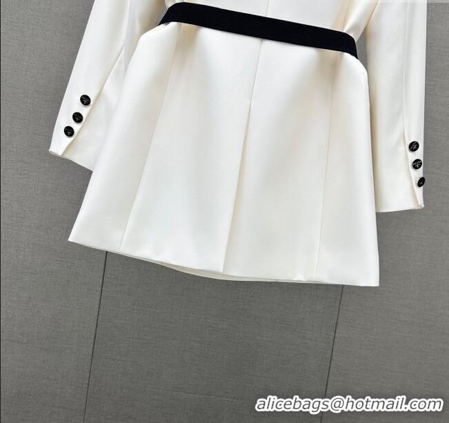 ​Good Quality Prada Jacket with Belt P110949 White 2023