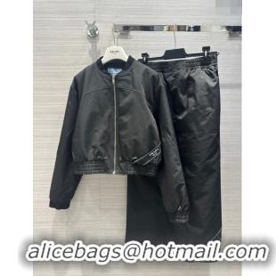 Top Grade Prada Padded Jacket and Skirt P112410 Black 2023