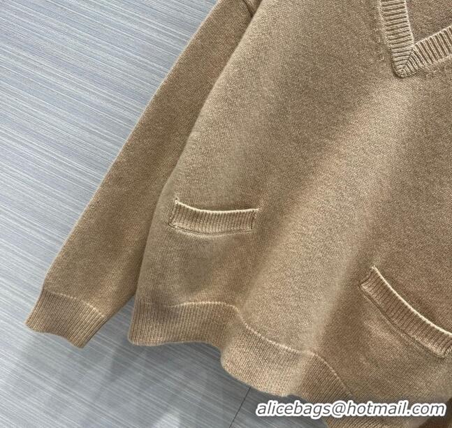 Top Grade Prada Cashmere Sweater P112438 Light Brown 2023