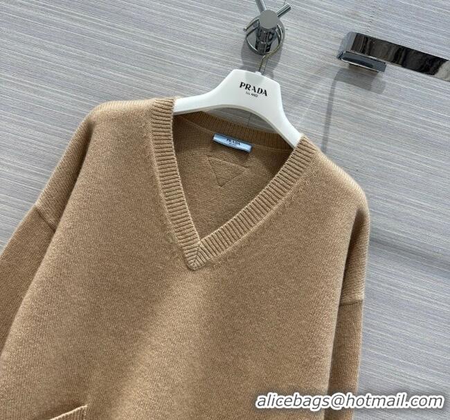 Top Grade Prada Cashmere Sweater P112438 Light Brown 2023