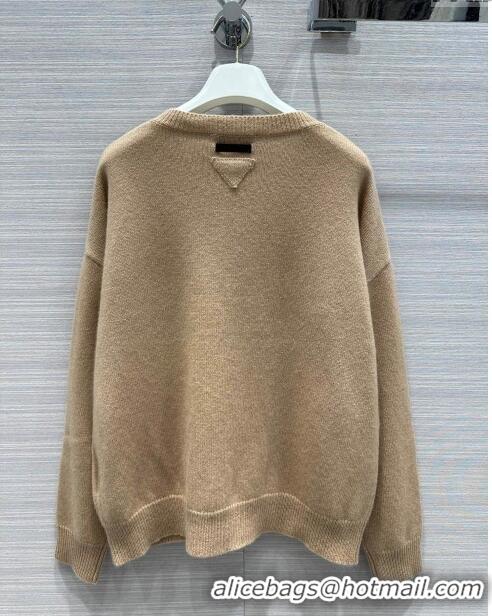 Top Grade Prada Cashmere Sweater P112438 Light Brown 2023