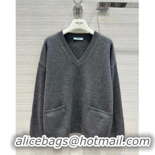 Luxury Discount Prada Cashmere Sweater P112439 Grey 2023