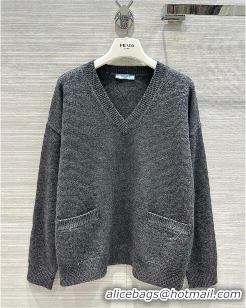 Luxury Discount Prada Cashmere Sweater P112439 Grey 2023