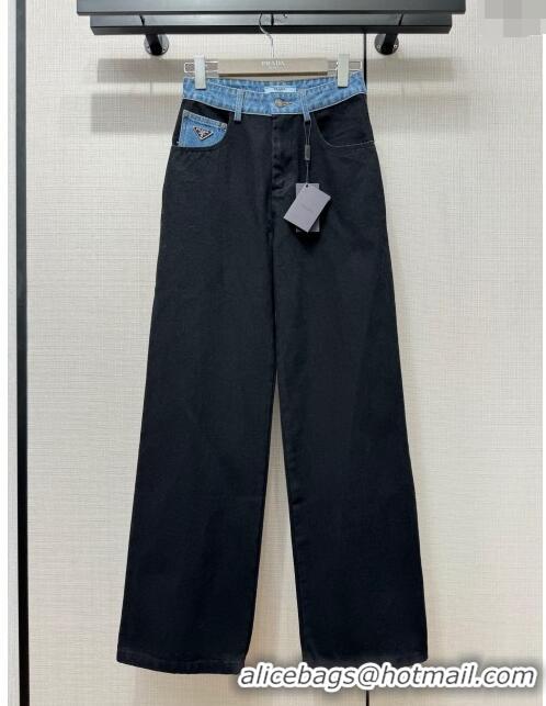 ​Famous Brand Prada Denim Jeans P112516 Blue/Black 2023