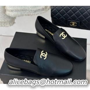 Trendy Design Chanel Calfskin Loafers G45271 Black 201030