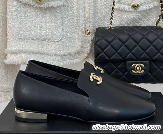 Trendy Design Chanel Calfskin Loafers G45271 Black 201030