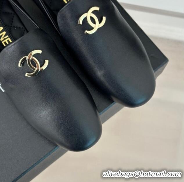 Trendy Design Chanel Calfskin Loafers G45271 Black 201030