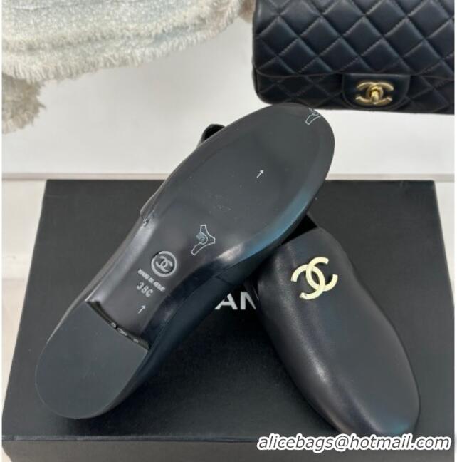 Trendy Design Chanel Calfskin Loafers G45271 Black 201030