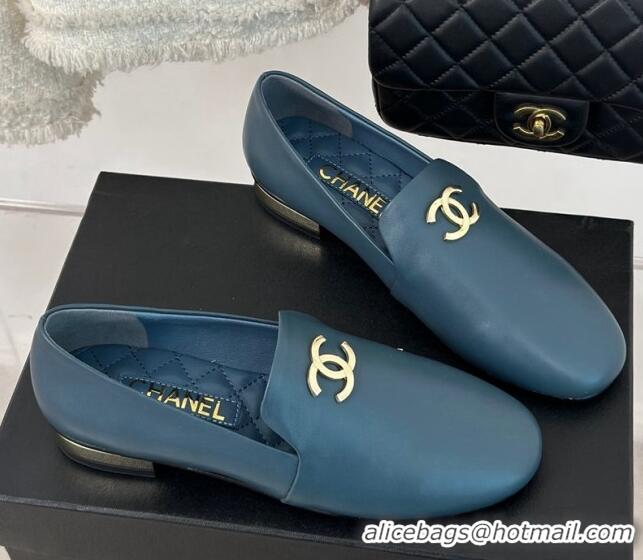 Hot Style Chanel Calfskin Loafers G45271 Blue 201031