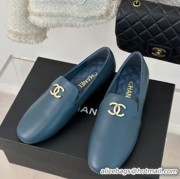 Hot Style Chanel Calfskin Loafers G45271 Blue 201031