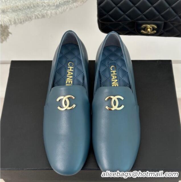 Hot Style Chanel Calfskin Loafers G45271 Blue 201031