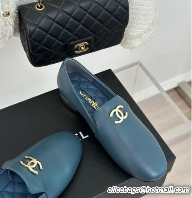 Hot Style Chanel Calfskin Loafers G45271 Blue 201031