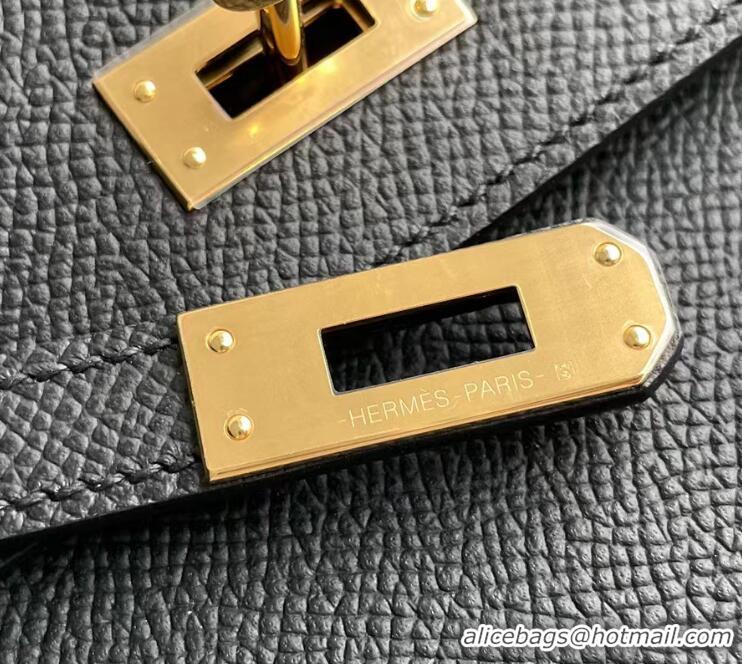 Top Grade Hermes Kelly 20 Mini En Desordre Epsom K20 Balck Gold 2023