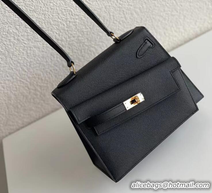 Top Grade Hermes Kelly 20 Mini En Desordre Epsom K20 Balck Gold 2023