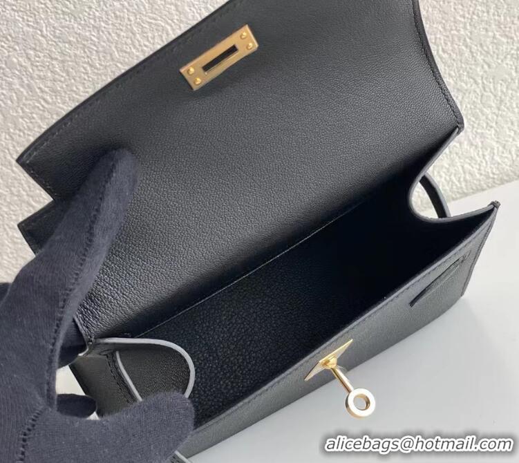 Top Grade Hermes Kelly 20 Mini En Desordre Epsom K20 Balck Gold 2023