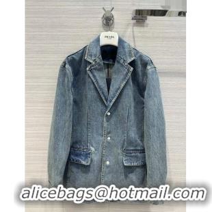 Top Grade Prada Denim Jacket P112524 Blue 2023