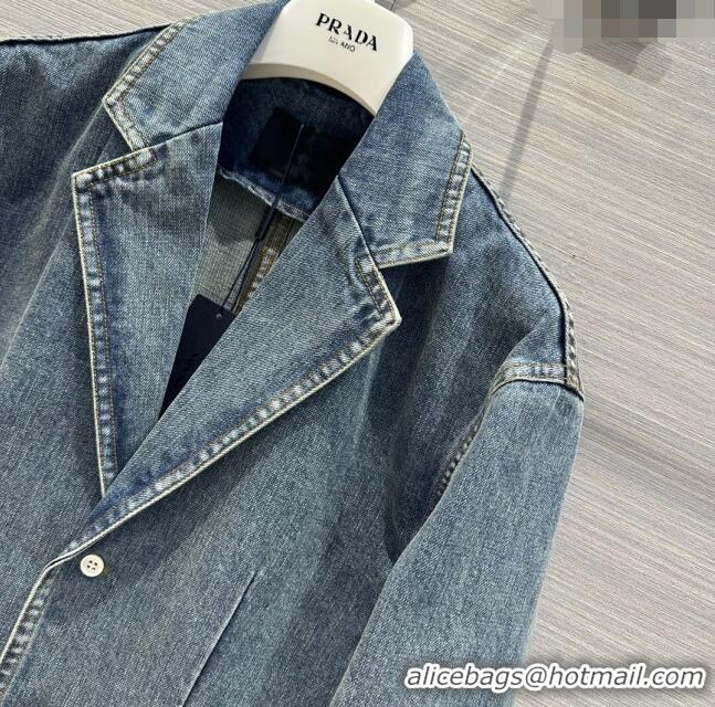 Top Grade Prada Denim Jacket P112524 Blue 2023