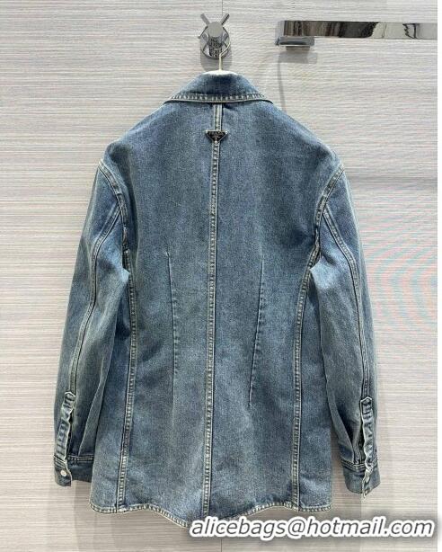 Top Grade Prada Denim Jacket P112524 Blue 2023