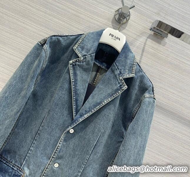 Top Grade Prada Denim Jacket P112524 Blue 2023