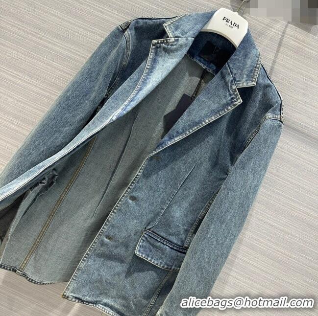 Top Grade Prada Denim Jacket P112524 Blue 2023