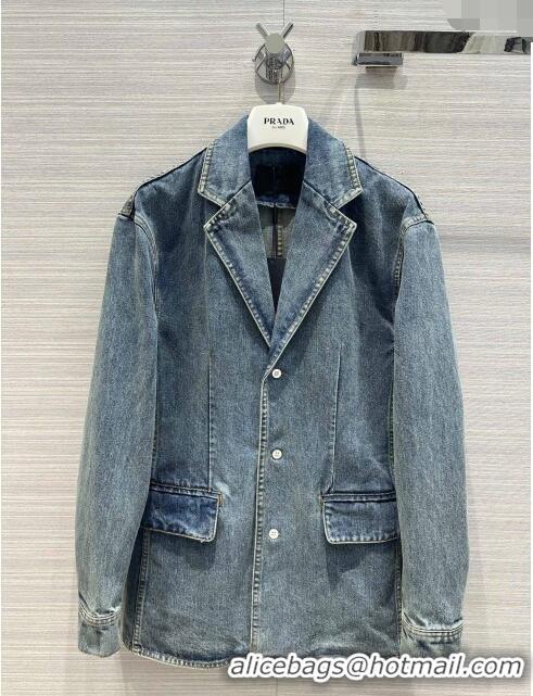 Top Grade Prada Denim Jacket P112524 Blue 2023