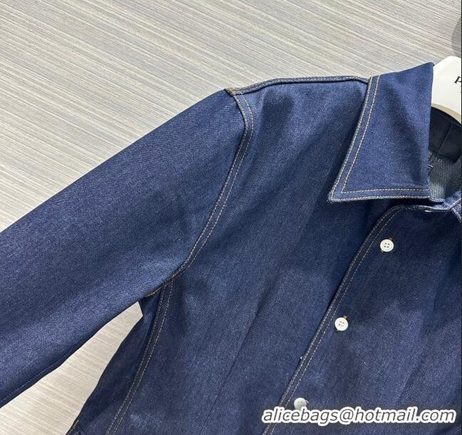 Buy Inexpensive Prada Denim Jacket P112525 Deep Blue 2023