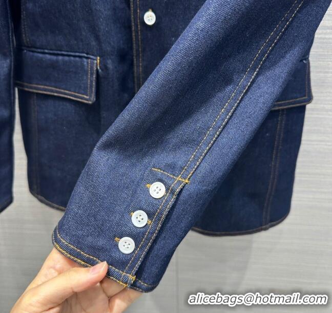 Buy Inexpensive Prada Denim Jacket P112525 Deep Blue 2023