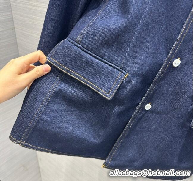 Buy Inexpensive Prada Denim Jacket P112525 Deep Blue 2023