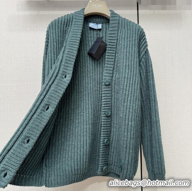 Big Discount Prada Wool Cardigan P112727 Green 2023