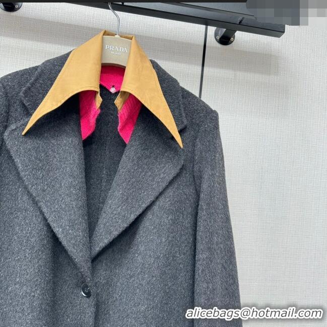 ​Best Price Prada Wool Coat P112751 Grey 2023