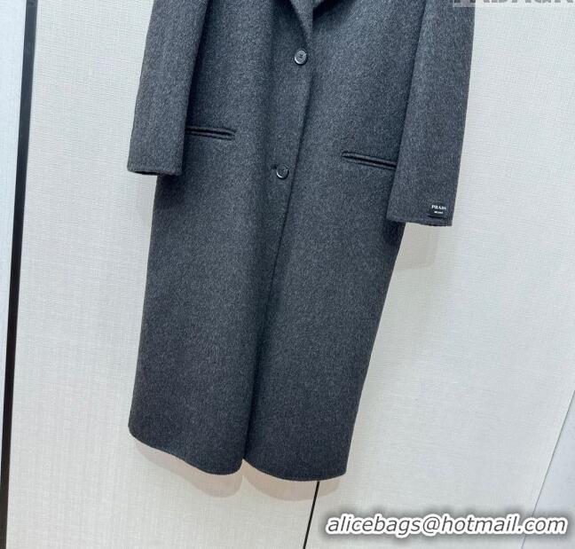 ​Best Price Prada Wool Coat P112751 Grey 2023