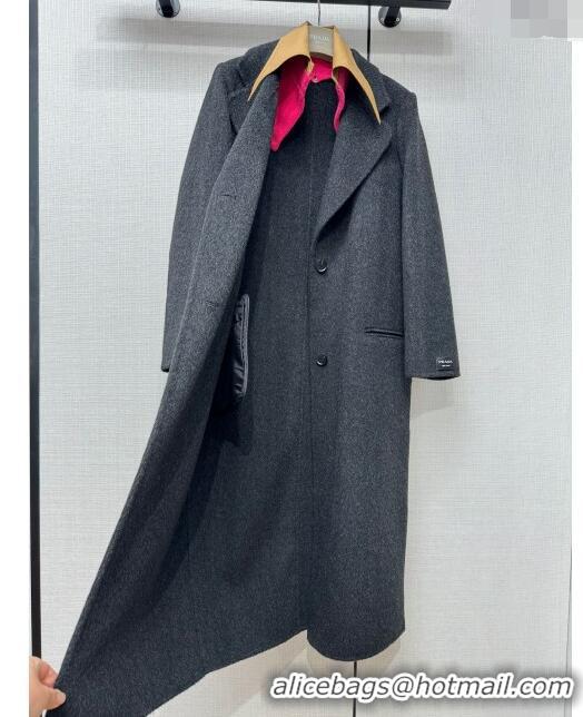 ​Best Price Prada Wool Coat P112751 Grey 2023