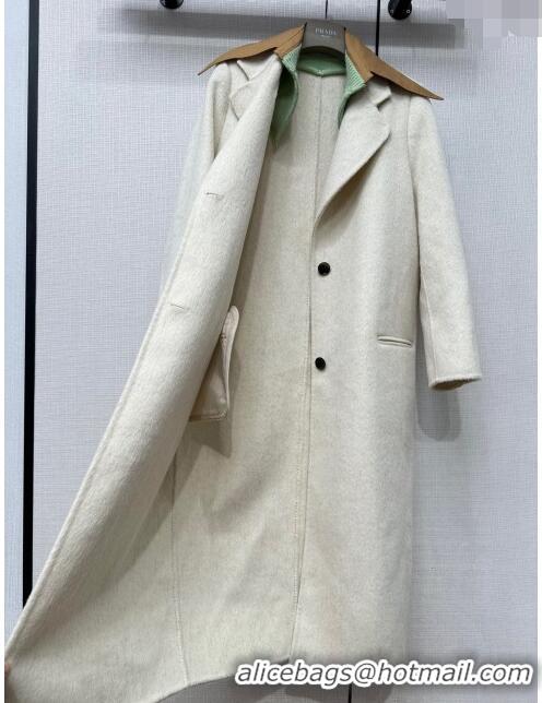 ​Top Grade Prada Wool Coat P112750 White 2023