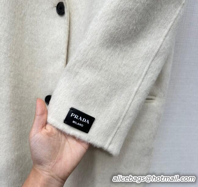 ​Top Grade Prada Wool Coat P112750 White 2023