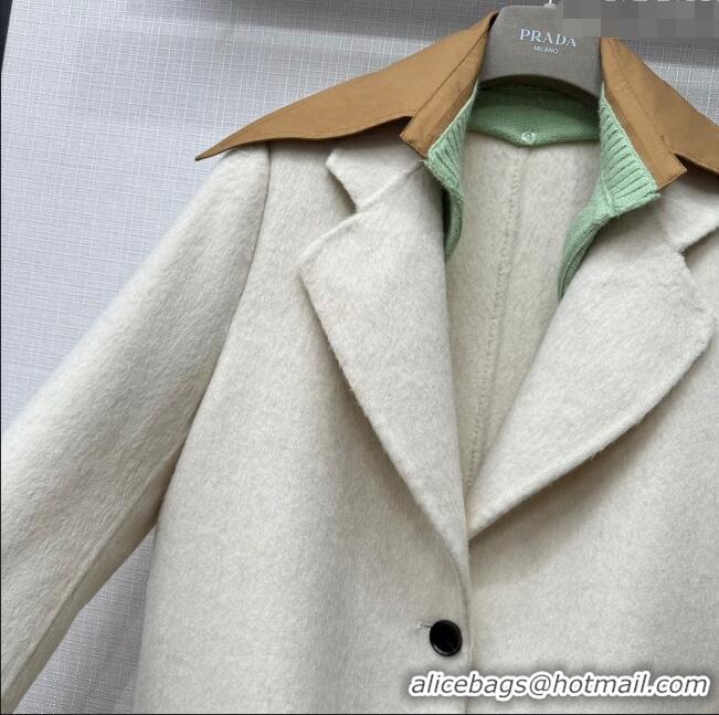 ​Top Grade Prada Wool Coat P112750 White 2023