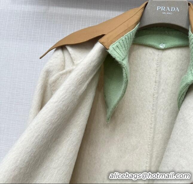 ​Top Grade Prada Wool Coat P112750 White 2023