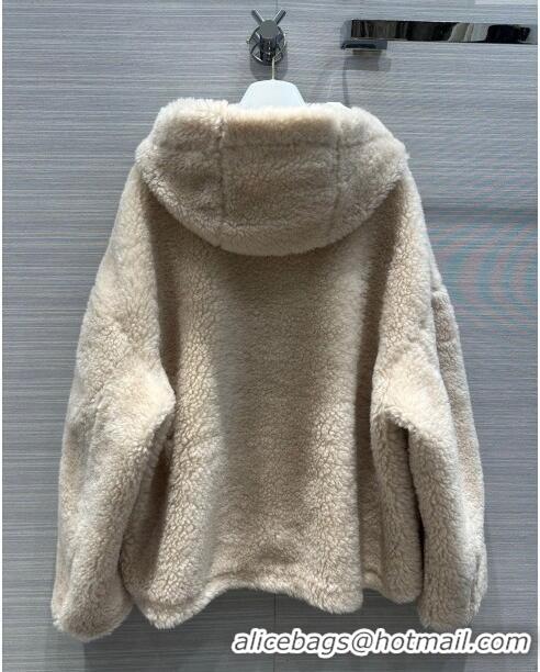 Buy Discount Prada Shearling Fur Coat P112902 Beige 2023