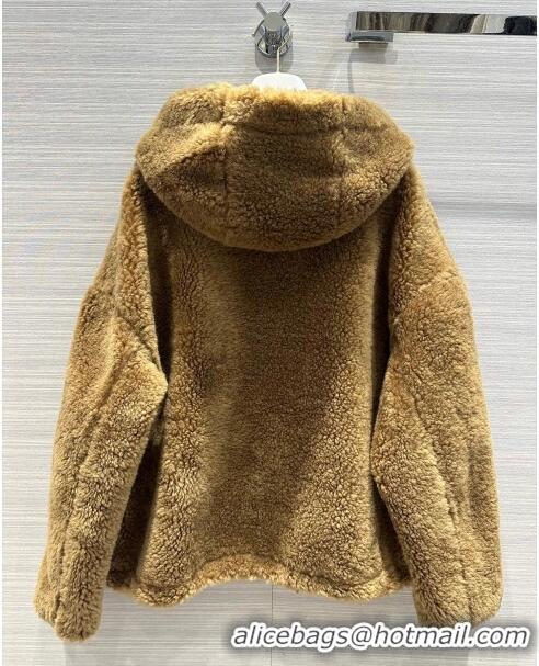 Top Quality Prada Shearling Fur Coat P112903 Brown 2023