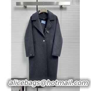 Famous Brand Prada Wool & Cashmere Coat P112904 Grey 2023