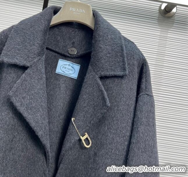 Famous Brand Prada Wool & Cashmere Coat P112904 Grey 2023