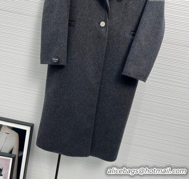 Famous Brand Prada Wool & Cashmere Coat P112904 Grey 2023