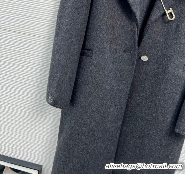 Famous Brand Prada Wool & Cashmere Coat P112904 Grey 2023