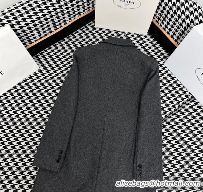 ​Unique Style Prada Wool Coat P112905 Grey 2023