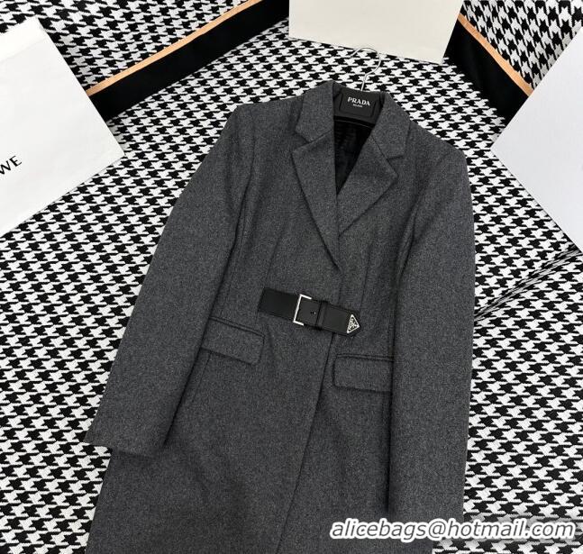 ​Unique Style Prada Wool Coat P112905 Grey 2023