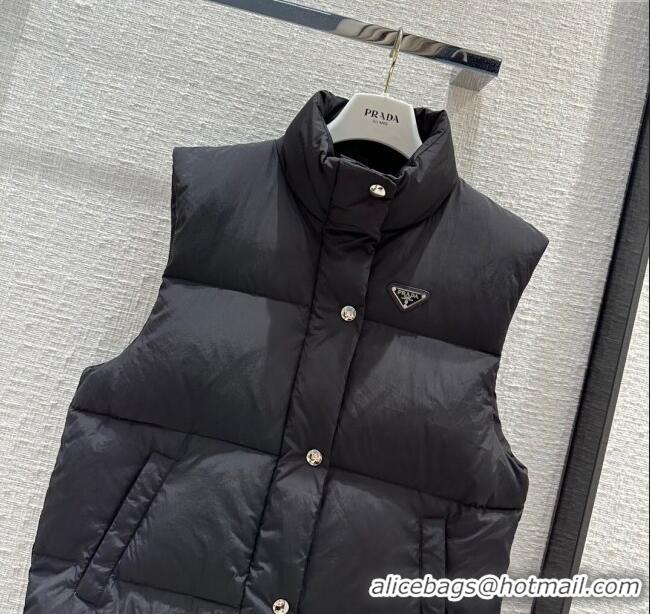 Big Discount Prada Long Down Vest P112907 Black 2023